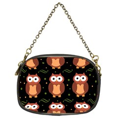 Halloween Brown Owls  Chain Purses (one Side)  by Valentinaart