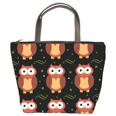 Halloween Brown Owls  Bucket Bags by Valentinaart