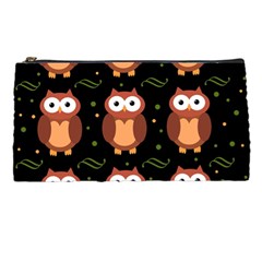 Halloween Brown Owls  Pencil Cases by Valentinaart