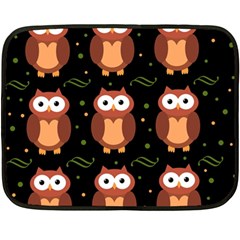 Halloween Brown Owls  Double Sided Fleece Blanket (mini)  by Valentinaart