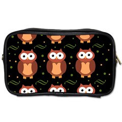 Halloween Brown Owls  Toiletries Bags by Valentinaart