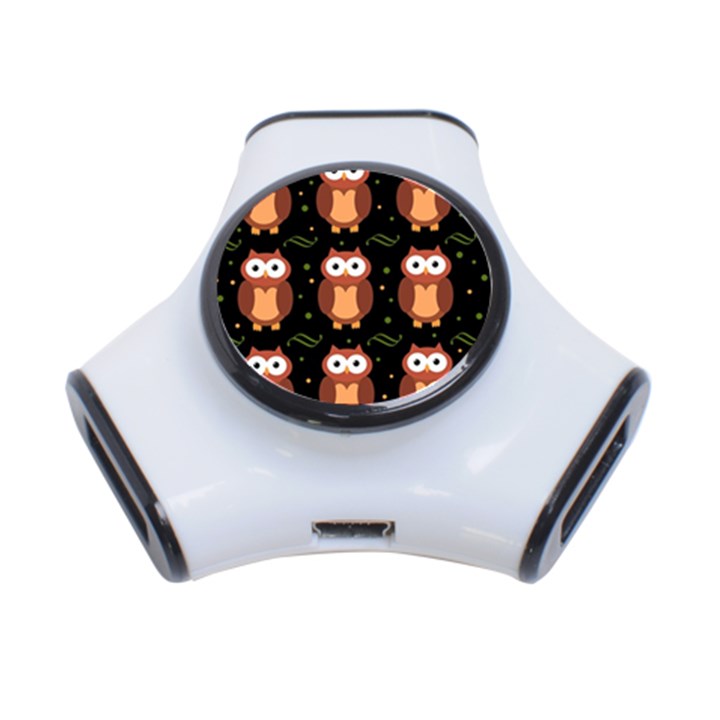 Halloween brown owls  3-Port USB Hub