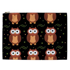 Halloween Brown Owls  Cosmetic Bag (xxl)  by Valentinaart