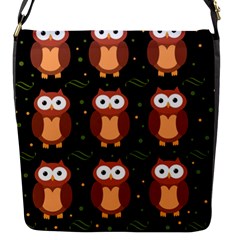 Halloween Brown Owls  Flap Messenger Bag (s) by Valentinaart