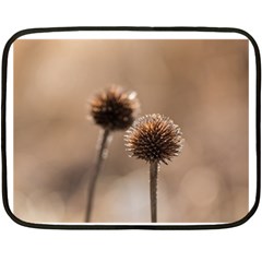 Withered Globe Thistle In Autumn Macro Fleece Blanket (mini) by wsfcow