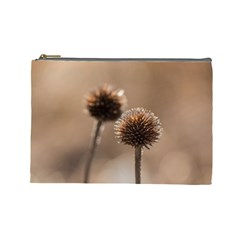 Withered Globe Thistle In Autumn Macro Cosmetic Bag (large)  by wsfcow