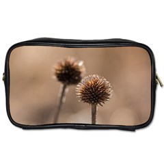 Withered Globe Thistle In Autumn Macro Toiletries Bags 2-side