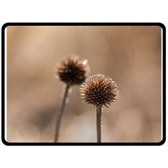 Withered Globe Thistle In Autumn Macro Fleece Blanket (large)  by wsfcow