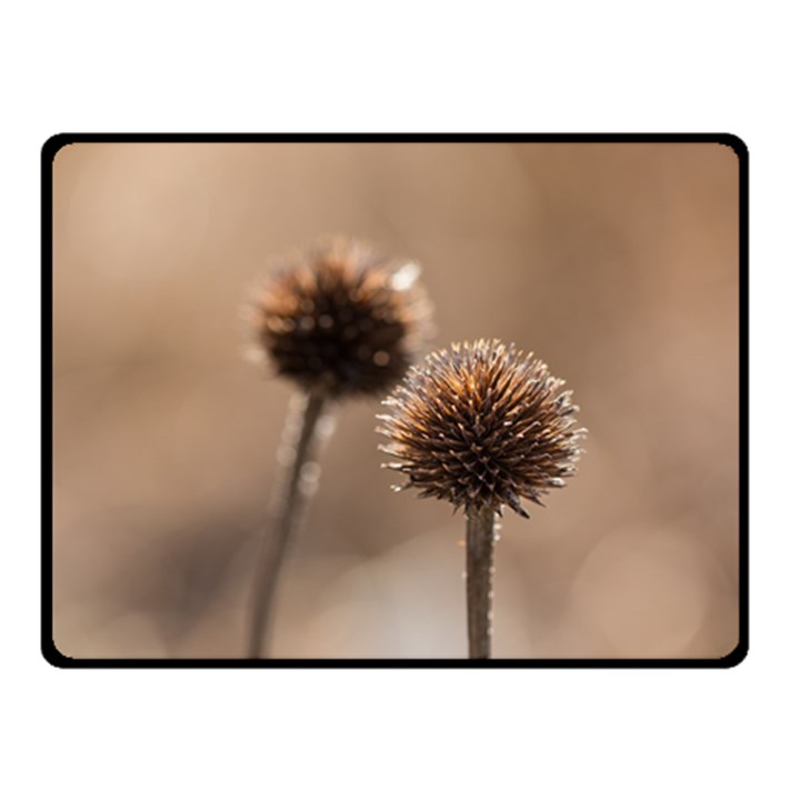 Withered Globe Thistle In Autumn Macro Fleece Blanket (Small)