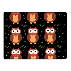 Halloween Brown Owls  Double Sided Fleece Blanket (small)  by Valentinaart