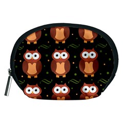 Halloween Brown Owls  Accessory Pouches (medium)  by Valentinaart