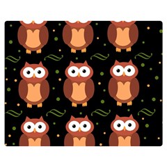 Halloween Brown Owls  Double Sided Flano Blanket (medium)  by Valentinaart