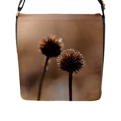 Withered Globe Thistle In Autumn Macro Flap Messenger Bag (l)  by wsfcow