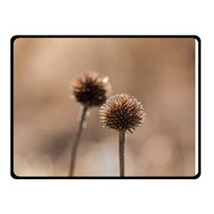 Withered Globe Thistle In Autumn Macro Double Sided Fleece Blanket (small)  by wsfcow