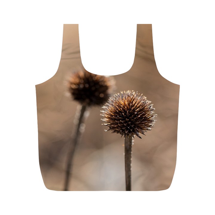 Withered Globe Thistle In Autumn Macro Full Print Recycle Bags (M) 