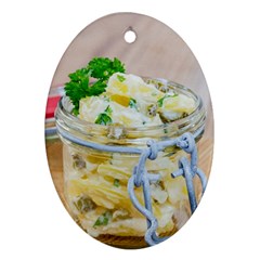 Potato Salad In A Jar On Wooden Ornament (oval)  by wsfcow