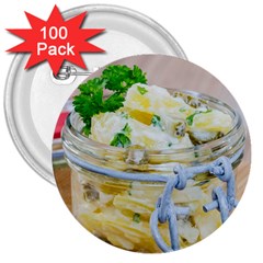 Potato Salad In A Jar On Wooden 3  Buttons (100 Pack)  by wsfcow