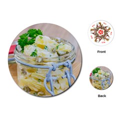 Potato Salad In A Jar On Wooden Playing Cards (round)  by wsfcow