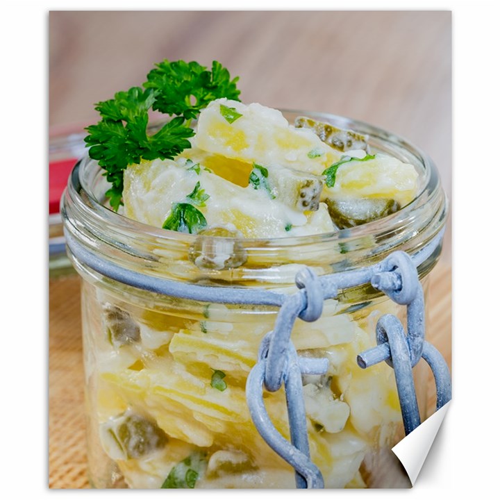 Potato salad in a jar on wooden Canvas 8  x 10 