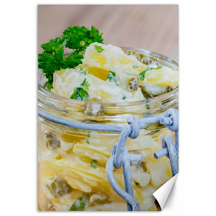 Potato salad in a jar on wooden Canvas 12  x 18  