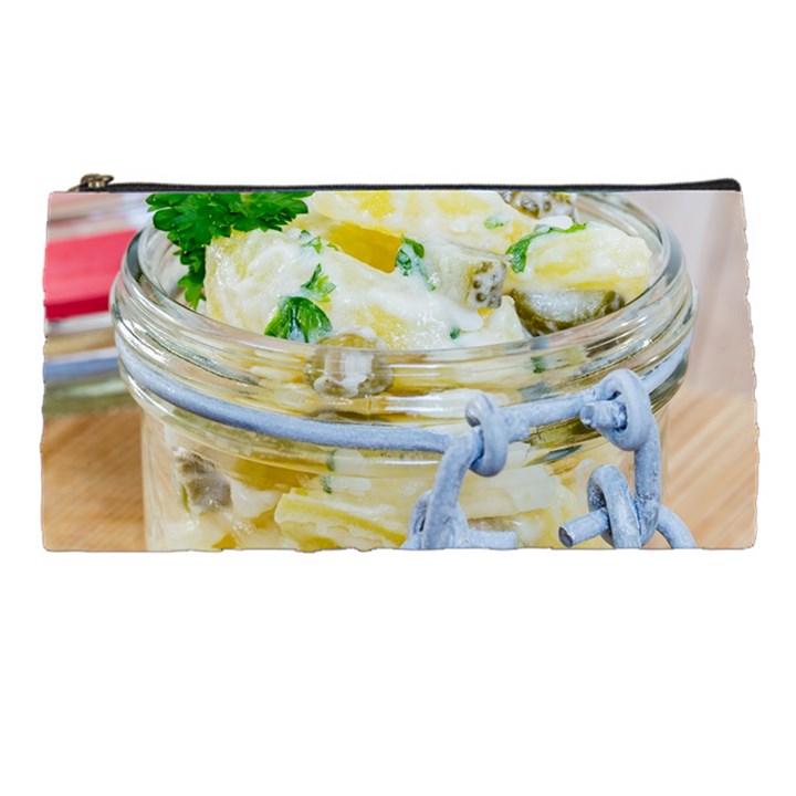 Potato salad in a jar on wooden Pencil Cases