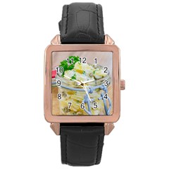 Potato Salad In A Jar On Wooden Rose Gold Leather Watch 