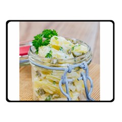 Potato Salad In A Jar On Wooden Double Sided Fleece Blanket (small)  by wsfcow