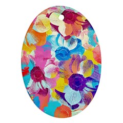 Anemones Oval Ornament (two Sides)