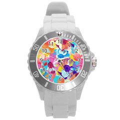 Anemones Round Plastic Sport Watch (l) by DanaeStudio