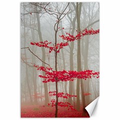 Magic Forest In Red And White Canvas 12  X 18   by wsfcow