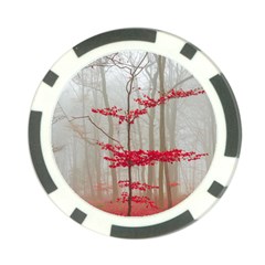 Magic Forest In Red And White Poker Chip Card Guards