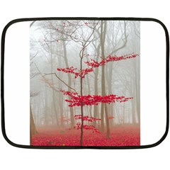 Magic Forest In Red And White Fleece Blanket (mini)