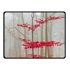 Magic Forest In Red And White Fleece Blanket (small) by wsfcow