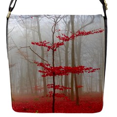 Magic Forest In Red And White Flap Messenger Bag (s) by wsfcow