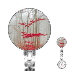 Magic Forest In Red And White Stainless Steel Nurses Watch