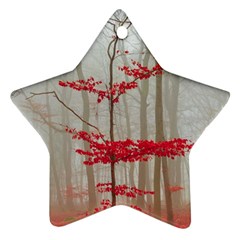 Magic Forest In Red And White Ornament (star) 