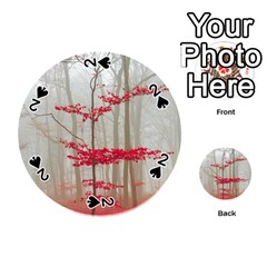 Magic Forest In Red And White Playing Cards 54 (round) 