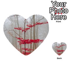 Magic Forest In Red And White Multi-purpose Cards (heart) 