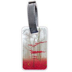 Magic Forest In Red And White Luggage Tags (one Side) 