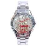 Magic Forest In Red And White Stainless Steel Analogue Watch Front