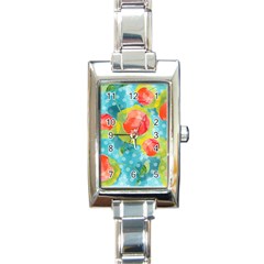 Red Cherries Rectangle Italian Charm Watch by DanaeStudio