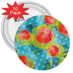 Red Cherries 3  Buttons (10 Pack)  by DanaeStudio