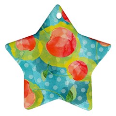 Red Cherries Star Ornament (two Sides) 