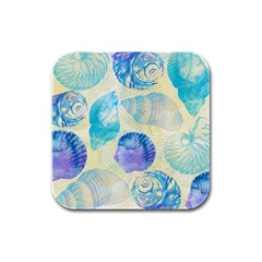 Seashells Rubber Square Coaster (4 Pack)  by DanaeStudio