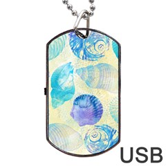 Seashells Dog Tag Usb Flash (two Sides)  by DanaeStudio