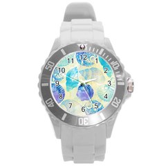 Seashells Round Plastic Sport Watch (l) by DanaeStudio