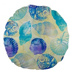 Seashells Large 18  Premium Flano Round Cushions by DanaeStudio