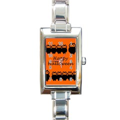 Happy Halloween - Owls Rectangle Italian Charm Watch by Valentinaart