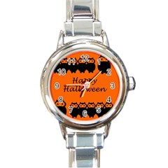 Happy Halloween - Owls Round Italian Charm Watch by Valentinaart