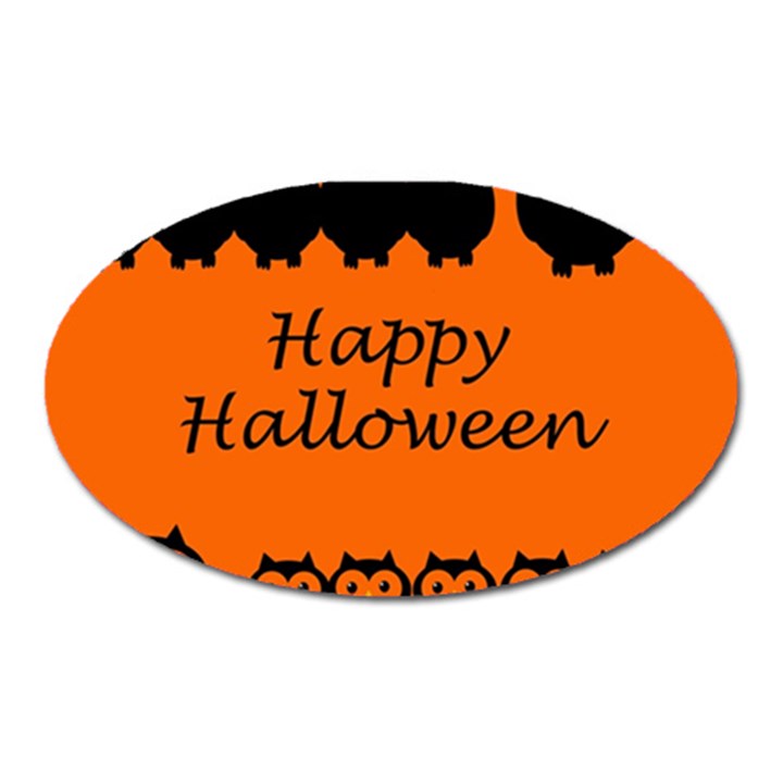 Happy Halloween - owls Oval Magnet